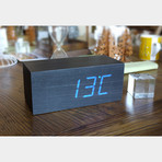 Large Click Clock Blue LED // Black