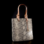 Exclusive Macbook Python-Embossed Tote // Dark Sand