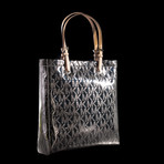 Signature Mirror Metallic North South Tote // Nickel