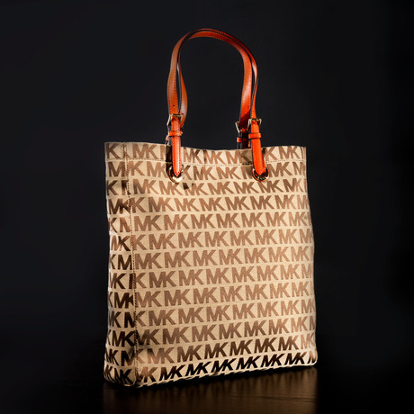 Signature Jacquard Jet Set Tote // Beige, Ebony, Tangerine