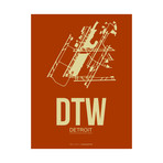 DTW Detroit Poster (Dark Brown)