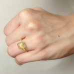 Gold Squared Peacock Ring (Size 5)