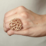 Rose Gold Confetti Lace Topaz Ring (Size 5)