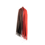 Cashmere Feel Ombre Scarf (Black + Eggplant)