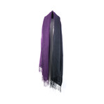 Cashmere Feel Ombre Scarf (Black + Eggplant)