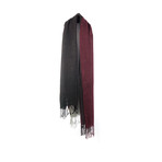 Cashmere Feel Ombre Scarf (Black + Eggplant)