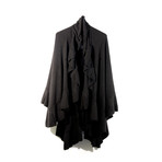 Cashmere Feel Large Ruffle Wrap (Black)