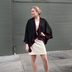 Solid Wrap w/ Ruffle Border // Black & Wine Ruffle (Black + Wine)