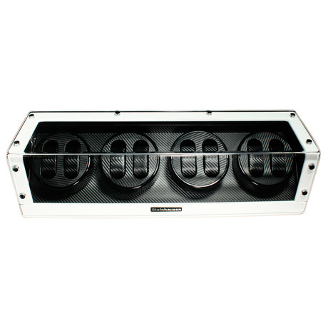 Monolith Collection Watch Winder // Quad, White, Carbon Fiber