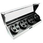Monolith Collection Watch Winder // Quad, White, Carbon Fiber