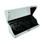 Monolith Collection Watch Winder // Triple, White, Carbon Fiber