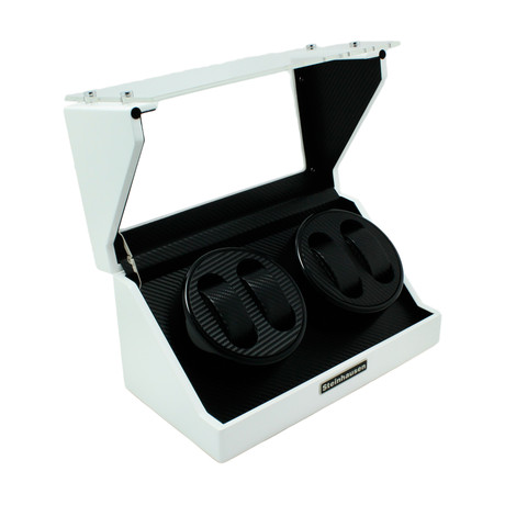 Monolith Collection Watch Winder // Dual, White, Carbon Fiber