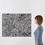 Pin City // Paris Map (Black)