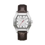 White Dial + Stainless Steel Quartz Men's Watch