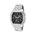 Black Dial + Stainless Steel Chronograph Quartz Men's Watch