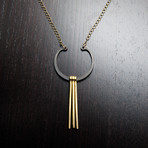 Retaining Ring Necklace w/ Brass Cotter Pins // Black