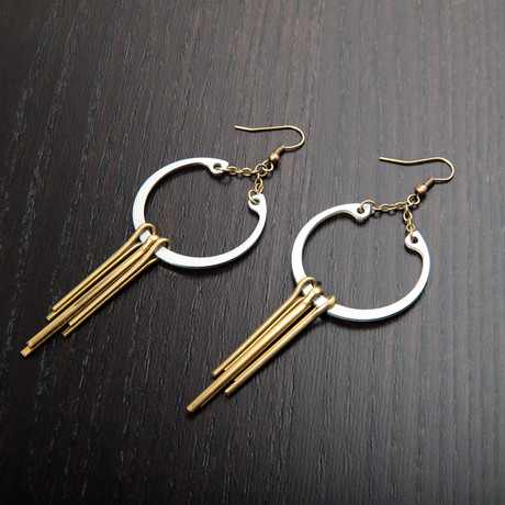 Retaining Ring Earrings w/ Brass Cotter Pins // Silver