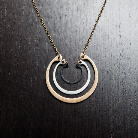 Retaining Ring Necklace // Gold, Silver, Black