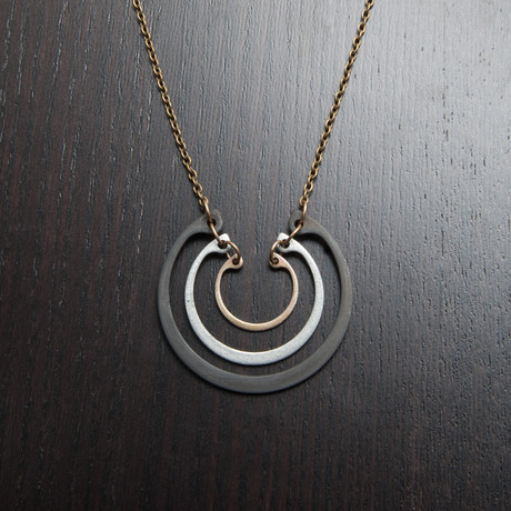 Retaining Ring Necklace // Black, Silver, Gold