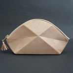 Pyramide Cosmetic Bag // Metallic Nude