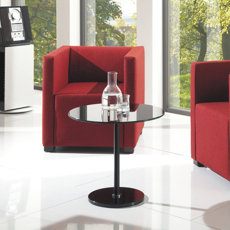 Lift // Black Glass Top + Black Lacquer Base