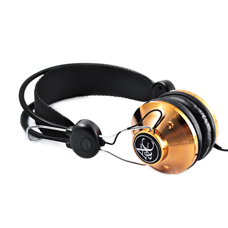 Angle + Curve Classic Headphone with Mic // Gold