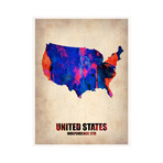 United States Watercolor Poster (Purple, Pink)