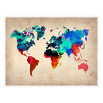 World Watercolor Poster