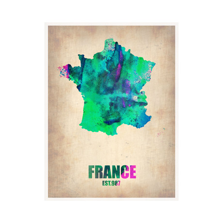 France Watercolor Map