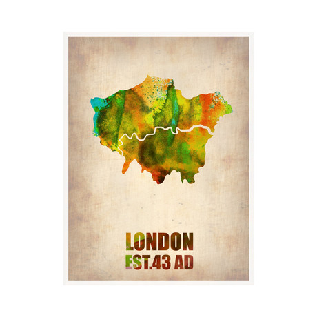 NAXART // London Watercolor Map (Multicolor 1)