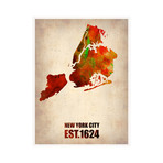 New York City Watercolor Map (Multicolor 1)