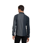 Men's Wool Banded Long Sleeve // Night Stripe (S)