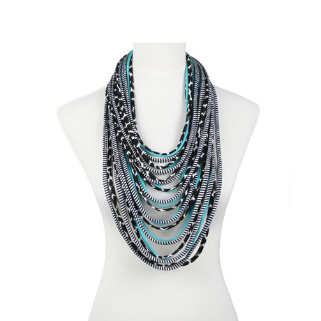 Scarf-lace // Black + Turquoise