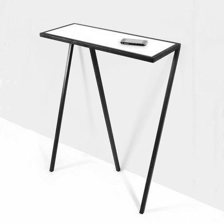 TRE Console Table (Black w/ White Corian)