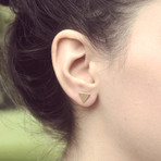 Triangle + Circle Studs Set // Brass (24.0)