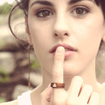 Wood + Brass Triangle Ring (Size: 6.5)