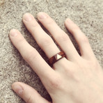 Wood + Brass Triangle Ring (Size: 6.5)