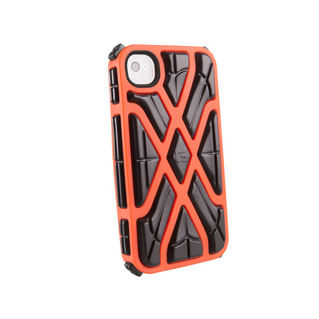 iPhone 4/4S X (Orange Case, Black RPT)