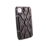 iPhone 4/4S X (Orange Case, Black RPT)