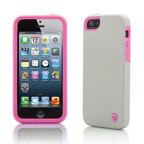 Eco-Friendly Interchangeable iPhone 5 Case // Gray + Pink