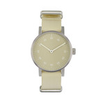 Brushed Round Basic w/ Beige Nylon Strap // Beige Dial