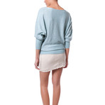 Knitted Pearls Applique Jumper // Blue