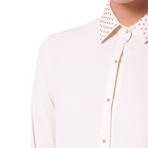 Stud Collar Button Skull Shirt (S)