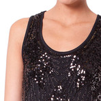 Sequin Racer-Back Tank  // Black (S)