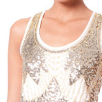 Sequin Racer-Back Tank // Gold (S)