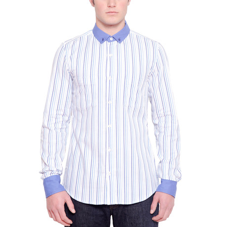 Oxford Stripe Shirt // Blue & White (S)