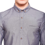 Club Collar Shirt // Navy Blue (S)