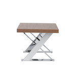 X-Base Side Table (Walnut/Chrome)