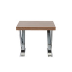 X-Base Side Table (Walnut/Chrome)