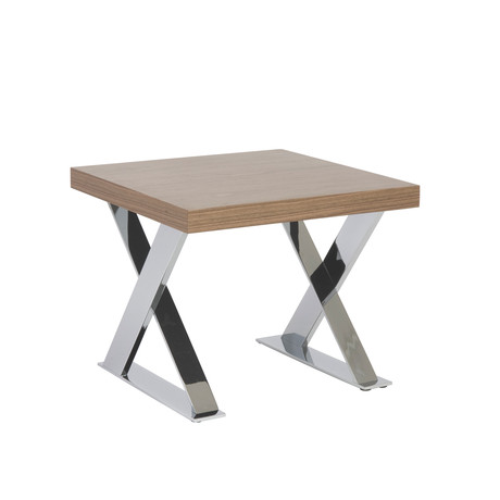 X-Base Side Table (Walnut/Chrome)